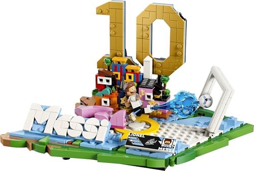 LEGO Editions Lionel Messi – Melhores Momentos do Futebol - Kit de Modelo 3D para Exibição com Minifigura Colecionável - Decoração para Quarto Infantil - Presente para Meninos e Meninas a partir de 10 Anos e Fãs de Esportes Adultos - 43011