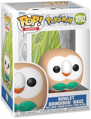 Funko Pop! Games: Pokémon - Rowlet - Figura de Vinil Colecionável - Ideia de Presente - Produto Oficial - Brinquedos para Crianças e Adultos - Fãs de Jogos - Figura para Colecionadores e Exibição