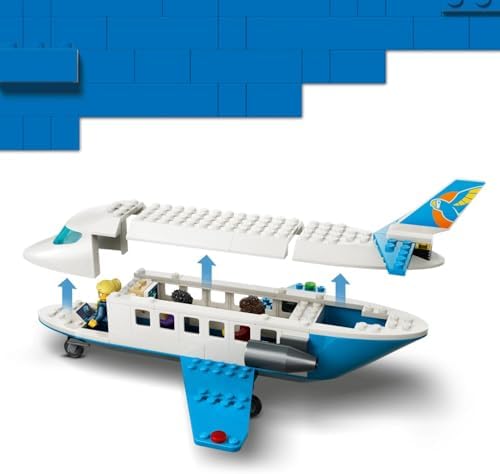LEGO City Avião de Passageiros - Kit de Modelo de Avião com 4 Minifiguras e Acessórios de Viagem - Conjunto Educativo - Ideia de Presente de Aniversário para Meninos a partir de 4 Anos - 60492