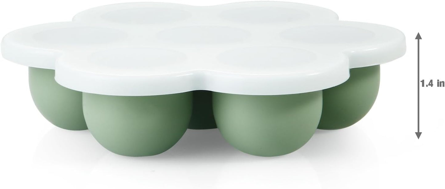 PandaEar Conjunto de 3 Bandejas de Silicone para Congelamento de Comida de Bebê com Tampas, Formas de Gelo para Congelador, Bandeja para Alimentos de Bebê em Fase de Introdução Alimentar,
