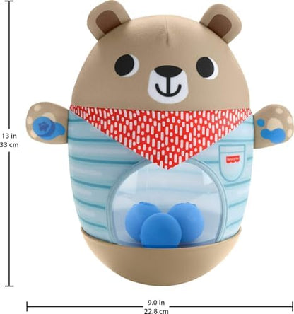 Fisher-Price Brinquedo inflável para bebês, Morcego da Floresta da Amizade e Urso Wobble, para atividades que estimulam a coordenação motora ampla. Indicado para bebês a partir de 6 meses. JLB83