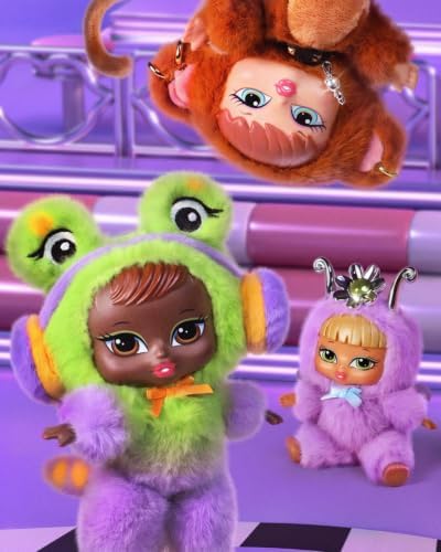 Bratz Bratziez Iconz Bestiez – Pelúcia Colecionável (6 Personagens), Rosto Rígido, Clipe com Pingente em Formato de Boca, Acessório de Mamadeira, Para Maiores de 6 Anos