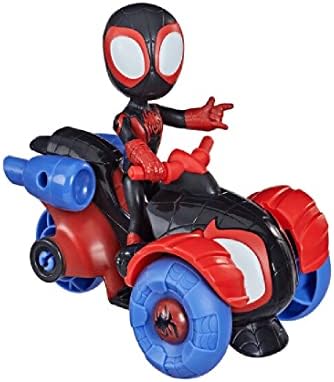 Homem-Aranha e seus Incríveis Amigos - Figura de Ação Marvel Miles Morales e Veículo Techno-Racer, para Crianças a partir de 3 Anos