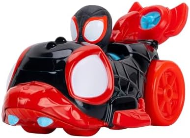 MARVEL Homem-Aranha e Seus Incríveis Amigos Amazing Metals Pacote com 4 - Quatro veículos de metal fundido de 7,6 cm com teias aquáticas e personagens integrados.