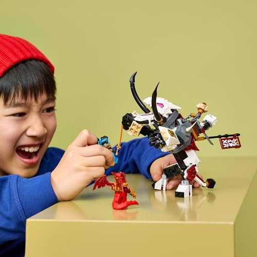 LEGO NINJAGO Zilvar e Grimtak, a Besta Dragão - Brinquedo Ninja com Figura de Ação, 3 Minifiguras incluindo Kai e Nya - Presente de Aniversário para Meninos a partir de 7 Anos e Fãs de Dragões - 71863