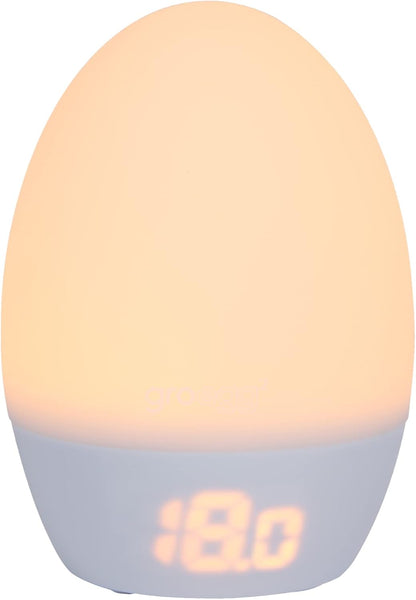 Tommee Tippee GroEgg2, luz noturna infantil, LED com mudança de cor e visor digital de temperatura ambiente para um sono mais seguro, brilho ajustável, capa de silicone, recarregável via USB.
