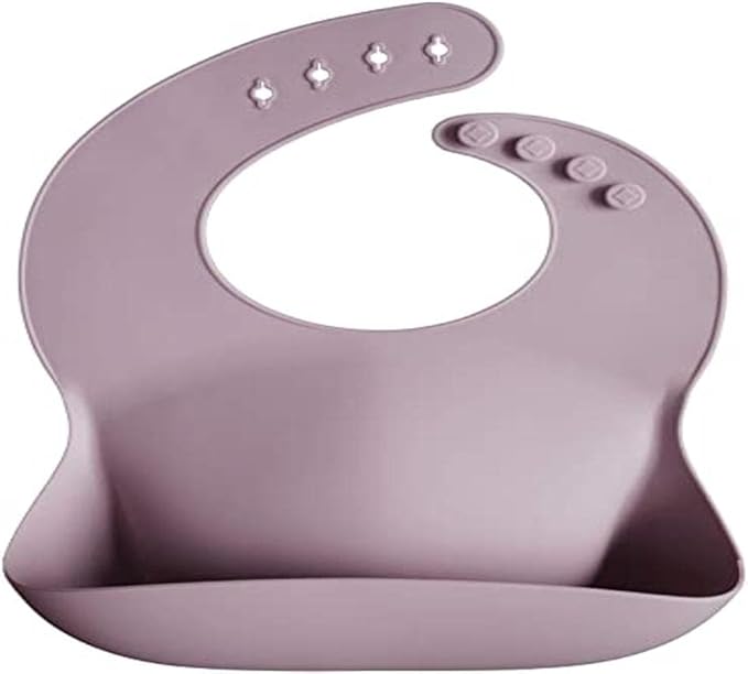 Mushie Babador de Silicone Baby | Babadores Impermeáveis com Ajuste Perfeito | Babadores Fáceis de Limpar para Alimentação do Bebê | 4 Tamanhos Ajustáveis com Bolsos Frontais Fundos | 100% Livre de BPA e Ftalatos