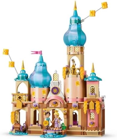 LEGO | Castelo da Rapunzel da Disney - Modelo de Exibição com 4 Mini Bonecas, Figura do Pascal e Acessórios - Presente de Aniversário para Meninas a partir de 6 Anos e Fãs do Filme Enrolados - 43297