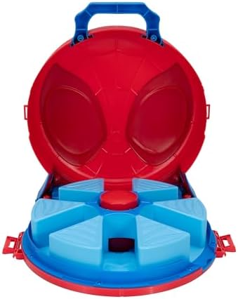 Estojo de transporte Marvel Action Launch do Homem-Aranha e seus Amigos Incríveis - Estojo de 30 cm com lançador giratório e dois veículos exclusivos da linha Amazing Metals.