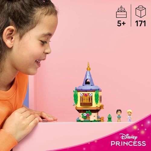 LEGO | Mini Torre da Rapunzel da Disney - Conjunto Enrolados com 2 Mini Bonecas, Figura do Pascal, Acessórios e Cadeado - Presente para Meninas a partir de 5 Anos e Fãs do Filme - 43294