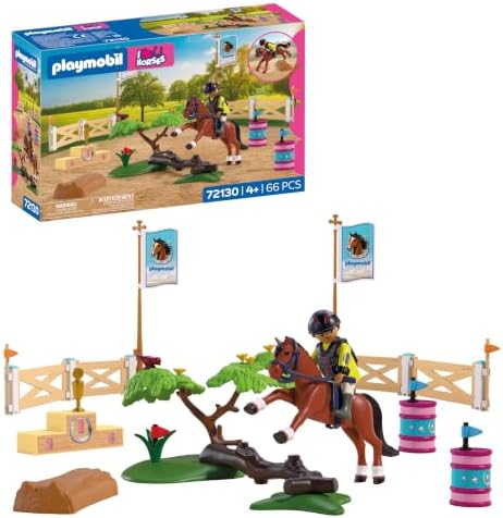 Playmobil | I Love Horses | Passeio a Cavalo com Fogueira | Conjunto de equitação com mãe, filha, cavalo, pônei e fogueira eletrônica | Para crianças a partir de 4 anos | 72132