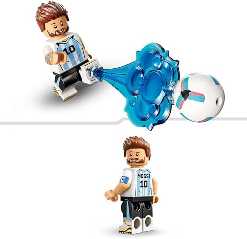 LEGO Editions Lionel Messi – Melhores Momentos do Futebol - Kit de Modelo 3D para Exibição com Minifigura Colecionável - Decoração para Quarto Infantil - Presente para Meninos e Meninas a partir de 10 Anos e Fãs de Esportes Adultos - 43011