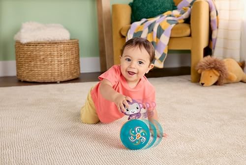 Fisher-Price Brinquedo Baby: Macaco Roxo Musical para Engatinhar, Atividade Estimulante para Bebês a partir de 9 Meses, JLB95