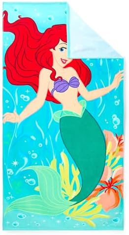 Toalha de praia oficial da Disney Store, estampa do Mickey Mouse em todas as cores, algodão macio, secagem rápida, ideal para piscina e banho infantil, 150 cm de altura x 74 cm de largura.