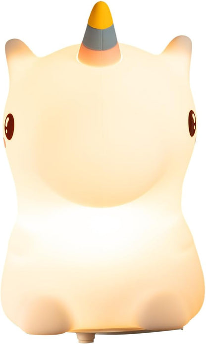 Groov-e Cuties - Rainbow Unicorn - Luz noturna LED que muda de cor com temporizador de 30/60 minutos - 7 cores - Toque para usar - Bateria recarregável de 12 horas ou alimentada por USB - para bebês, crianças pequenas e crianças