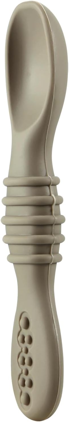 Conjunto de 6 colheres e garfos de silicone para alimentação de bebês | Utensílios de silicone sem BPA para a primeira fase da alimentação independente, para bebês a partir de 6 meses de idade.