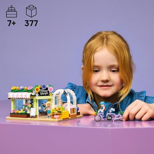LEGO Friends Loja de Flores Criativa - Brinquedo em Miniatura com Flores Artificiais, Buquês, 2 Mini Bonecas, Bicicleta e Acessórios - Presente de Aniversário para Meninas a partir de 7 Anos - 42693