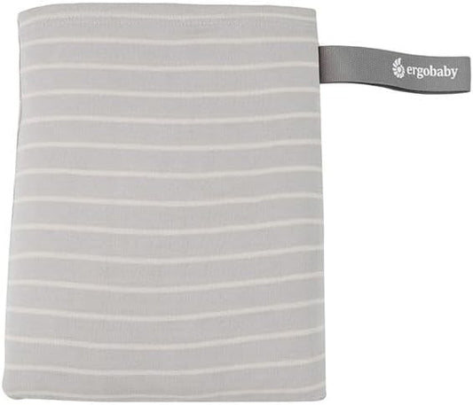 Ergobaby Baby Sling for Newborns from Birth up to 11.3 kg, Aura Knit Sling wrap Made from Recycled Fabrics, Elasticated and Breathable, Unisex Sling wrap, Grey Stripes