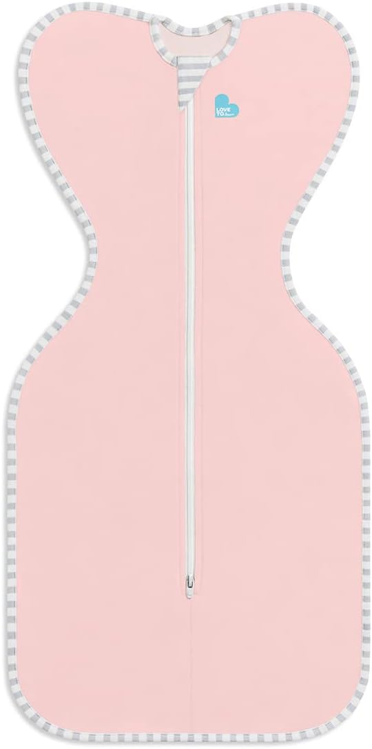 Love To Dream™ Swaddle UP™, Tamanho Pequeno (3,5–6 kg) – Rosa | Ajuste perfeito, promove um sono saudável | 1.0 Tog Ideal para primavera e verão (20–24 °C) | Algodão lavável à máquina com zíper duplo