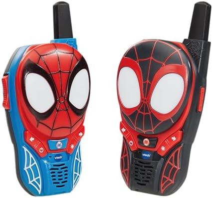 Walkie-Talkies VTech Homem-Aranha e Seus Incríveis Amigos: Sentido Aranha, Walkie-Talkies Oficiais do Personagem, Apresentam o Homem-Aranha e o Spin, Seguros para Crianças, Alcance de até 200m, Para Crianças de 3, 4, 5+ Anos, Versão em Inglês