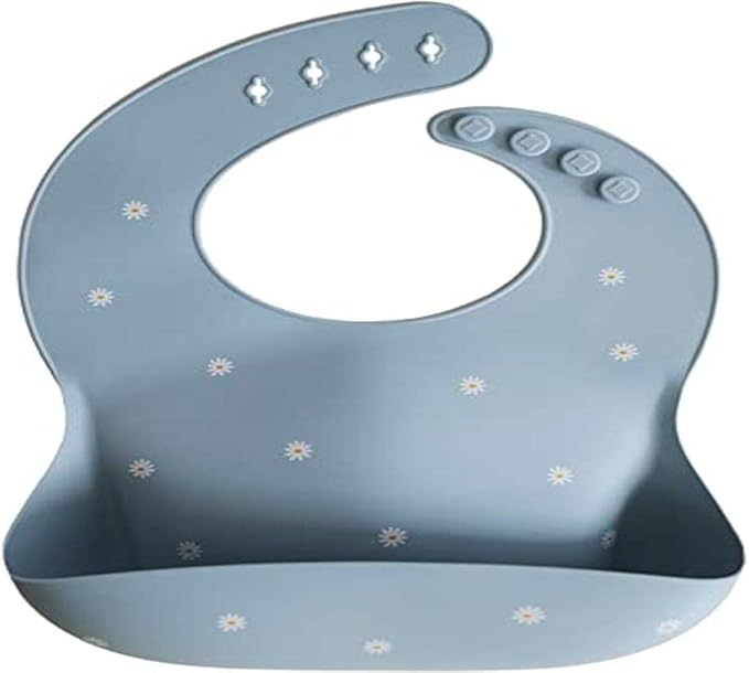 Mushie Babador de Silicone para Bebê | Babadores Impermeáveis com Ajuste Perfeito | Babadores Fáceis de Limpar para Alimentação do Bebê | 4 Tamanhos Ajustáveis com Bolsos Frontais Fundos | 100% Livre de BPA e Ftalatos