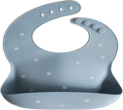 Mushie Babador de Silicone para Bebê | Babadores Impermeáveis com Ajuste Perfeito | Babadores Fáceis de Limpar para Alimentação do Bebê | 4 Tamanhos Ajustáveis com Bolsos Frontais Fundos | 100% Livre de BPA e Ftalatos