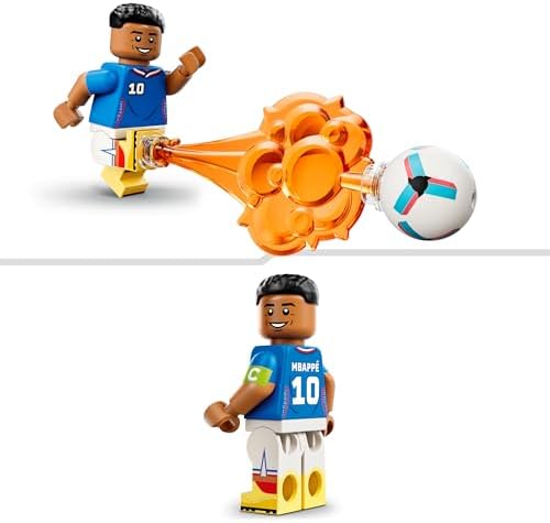 LEGO Editions Kylian Mbappé – Melhores Momentos do Futebol - Kit de Modelo 3D com Minifigura Colecionável - Decoração para Quarto Infantil - Presente para Meninos e Meninas a partir de 10 Anos e Fãs de Esportes Adultos - 43013