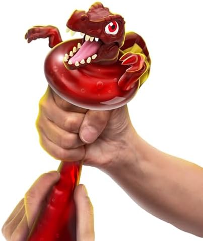 Heróis de Goo Jit Zu Jurassic World Rebirth Dino Rampage Spinosaurus, Super Macio e Elástico, com Mandíbulas Mordedoras em Ação de Ataque