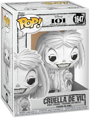 Funko Pop! Disney: Sketched - 101 Dálmatas - Cruella De Vil - Figura Colecionável de Vinil - Ideia de Presente - Produto Oficial - Brinquedos para Crianças e Adultos - Figura para Colecionadores e Exibição