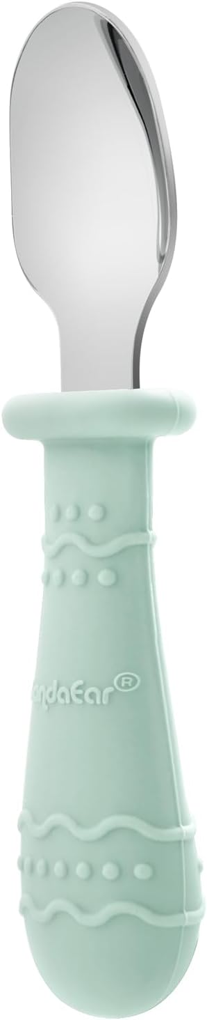 PandaEar Conjunto de 2 Pratos com Ventosa para Bebê , com Colheres e Garfos de Aço Inoxidável, Pratos de Silicone para Crianças, Prato Dividido Inquebrável com Ventosa, Antiderrapante, Livre de BPA