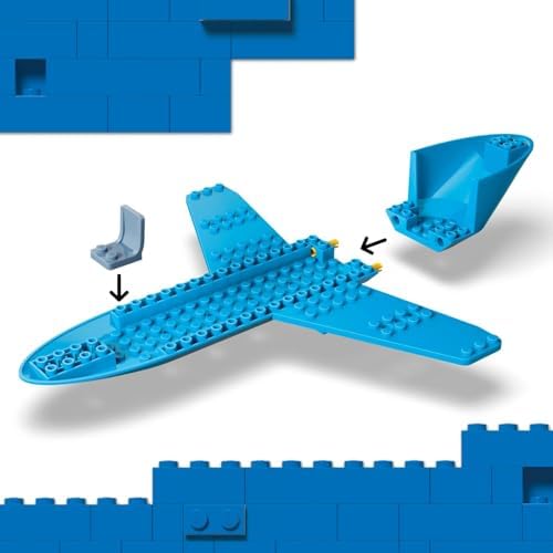 LEGO City Avião de Passageiros - Kit de Modelo de Avião com 4 Minifiguras e Acessórios de Viagem - Conjunto Educativo - Ideia de Presente de Aniversário para Meninos a partir de 4 Anos - 60492