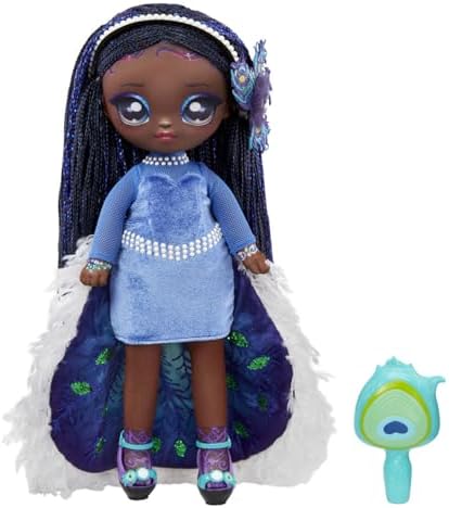 Na Na Na Surprise Teens Series 3 - QUEENIE FEATHER - 11"/28 cm modepop met zacht, beweegbaar lichaam - Inclusief pauwgeïnspireerde outfit and accessories - Geweldig cadeau for kids vanaf 5 ano