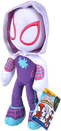 Boneco de pelúcia do Homem-Aranha Fantasma do Aranhaverso da Disney com olhos que brilham no escuro, multicolorido, tamanho único, 25 cm