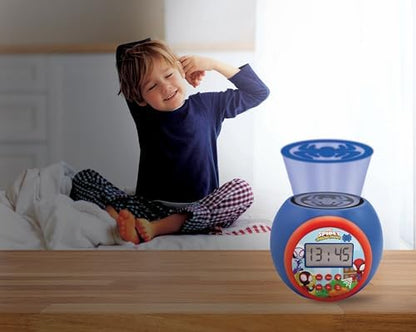LEXIBOOK, Homem-Aranha e Seus Incríveis Amigos, Despertador com projetor, função soneca e alarme, luz noturna com temporizador, tela LCD, funciona a bateria, RL977SP1