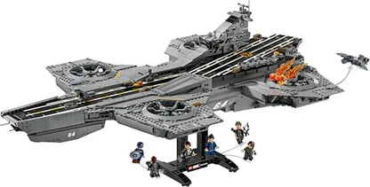 LEGO ǀ Marvel S.H.I.E.L.D. Helicarrier - Kit de Modelo de Porta-Aviões para Adultos - 6 Minifiguras incluindo Capitão América e Nick Fury - Decoração de Prateleira DIY - Presente dos Vingadores para Fãs - 76354
