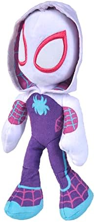 Boneco de pelúcia do Homem-Aranha Fantasma do Aranhaverso da Disney com olhos que brilham no escuro, multicolorido, tamanho único, 25 cm