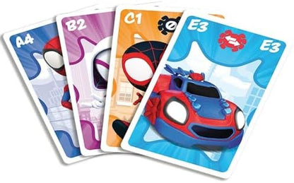 Jogo de Cartas Shuffle do Homem-Aranha e seus Incríveis Amigos para Crianças - 4 em 1: Snap, Pares, Famílias Felizes e Jogo de Ação. Guia de Jogo Incluso. Para maiores de 4 anos. Multicolorido.