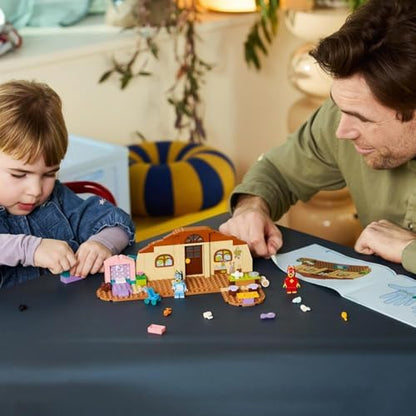 LEGO Escola Bluey com Rusty e Bluey - Brinquedo Educativo com Cozinha, Café, 2 Minifiguras e Acessórios de Comida de Brinquedo - Conjunto Montessori - Presente de Aniversário para Meninas e Meninos a partir de 4 Anos - 11221