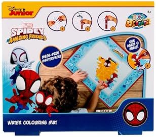 Tapete de Pintura Aquática do Homem-Aranha | Tapete de Pintura com Água Marvel para Crianças | Conjunto de Desenho Reutilizável com Caneta | Pintura Pura e Sem Caos | Brinquedo Criativo da Disney para Meninos e Meninas