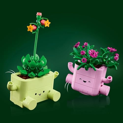 LEGO Botanicals Plantas de Balanço - Conjunto de Flores Artificiais - Inclui 2 Plantas Artificiais e 2 Vasos em Tons Pastel para Decoração de Quarto - Ideia de Presente DIY para Meninas a partir de 9 Anos e Adultos - 11506