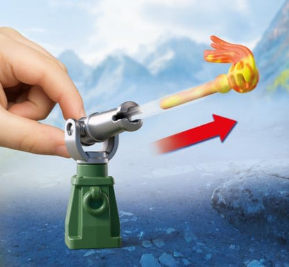 Playmobil | Cavaleiros | Treinamento de Cavaleiro do Dragão | Campo de treinamento com canhão, alvos, boneco de palha e armas | Para crianças a partir de 4 anos | 72213