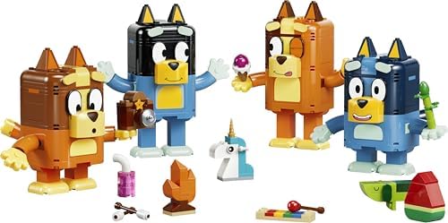 LEGO Bluey - Família Bluey Construída com Peças - Brinquedo Educativo com 4 Figuras com Expressões Mutáveis e Acessórios - Conjunto Montessori - Presente de Aniversário para Meninas e Meninos a partir de 5 Anos - 11217