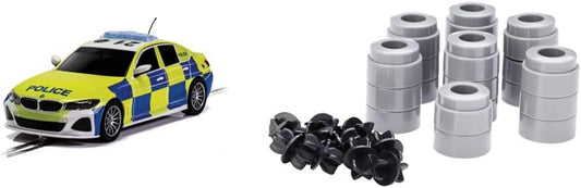 Scalextric C4165 BMW 330i M-Sport - Carro de Polícia, Azul/Amarelo