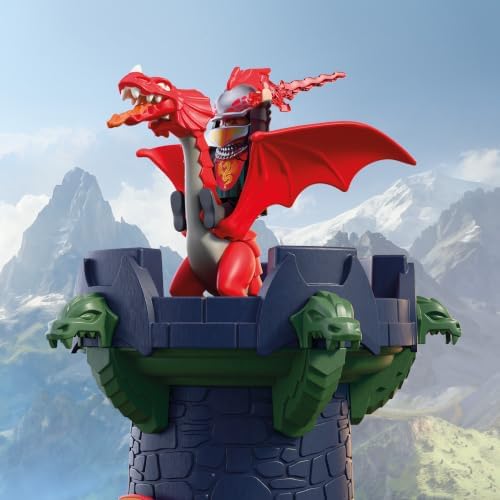 Playmobil | Cavaleiros | Torre dos Cavaleiros do Dragão | Torre com dragão, ponte levadiça e caverna com cabeça de dragão | Brinquedo de castelo de cavaleiros para crianças a partir de 4 anos | 72113