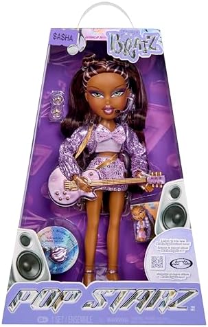 Bratz Pop Starz Sasha - Boneca Fashion com Pingente Colecionável, Roupa e Acessórios Musicais