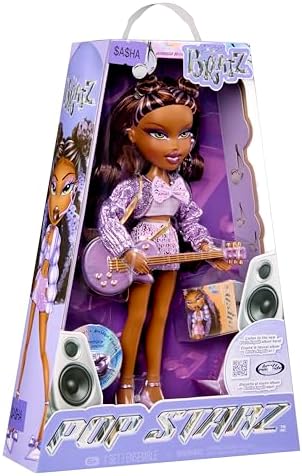 Bratz Pop Starz Sasha - Boneca Fashion com Pingente Colecionável, Roupa e Acessórios Musicais
