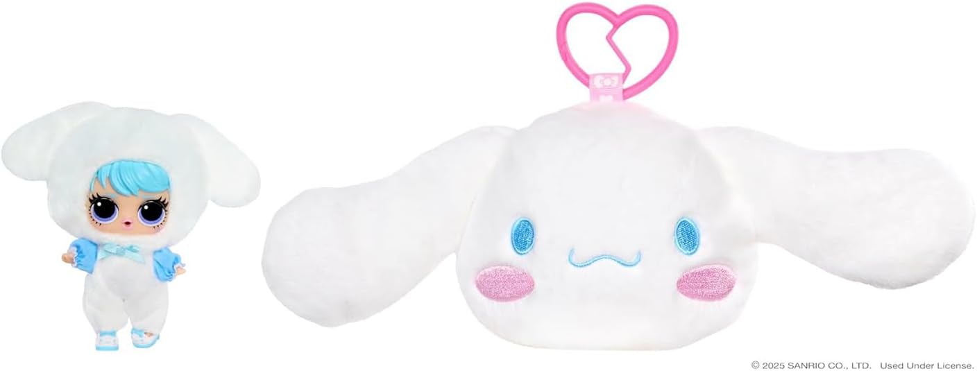 L.O.L. Surprise! Ama Hello Kitty Pelúcia Reversível Surpresa - Personagens de Pelúcia da Sanrio com L.O.L. Tot Combinando, 5 Surpresas e Chaveiro Portátil, Para Crianças a partir de 4 Anos, Branca