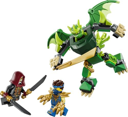 LEGO NINJAGO Pacote de Batalha do Robô Dragão do Lloyd - Brinquedo Ninja com Figura de Ação, 3 Minifiguras e Katanas - Decoração para Quarto Infantil - Presente para Meninos a partir de 6 Anos e Fãs de Dragões - 71862