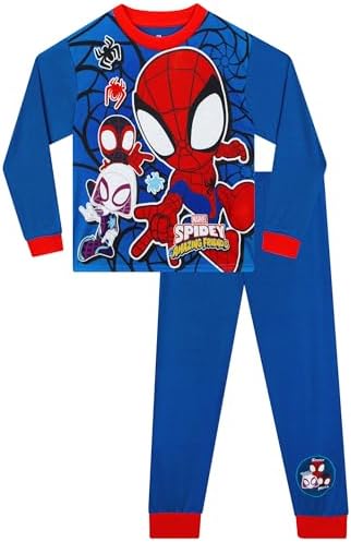 Pijama Marvel Homem-Aranha e Seus Incríveis Amigos | Conjuntos de Pijama Infantil | Pijama do Homem-Aranha | Produto Oficial do Homem-Aranha | Tamanhos de 2 a 8 anos