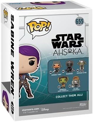 Funko Pop! Star Wars: Ahsoka TV - Sabine Wren - Brilha no Escuro - Exclusivo da Amazon - Figura Colecionável de Vinil - Ideia de Presente - Produto Oficial - Brinquedos para Crianças e Adultos - Fãs da Série de TV